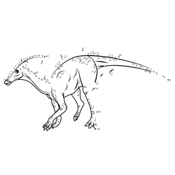 Hadrosaurid Dinosaur Dot to Dot Worksheet