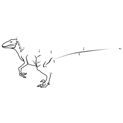Raptor Dinosaur Dot to Dot Worksheet
