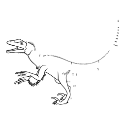 Utahraptor Dinosaur Dot to Dot Worksheet