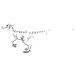 Velociraptor Dinosaur Dot to Dot Worksheet