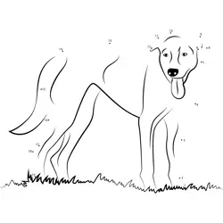 Playful German Shepherd Companion Dot to Dot Worksheet