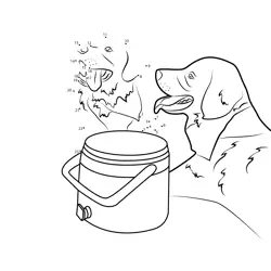 Golden Retrievers and Water Cooler Dot to Dot Worksheet