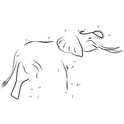 African Elephant Sequential Point Form Dot to Dot Worksheet