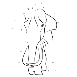 Elephant Figure from Points Dot to Dot Worksheet