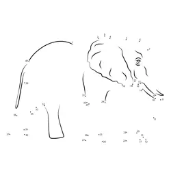 Sequential Elephant Figure Play Dot to Dot Worksheet