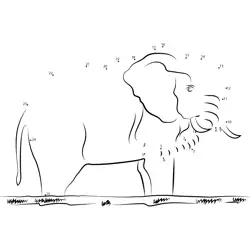 Wild Elephant Form Discovery Dot to Dot Worksheet