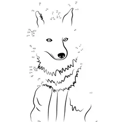 Seated Wild Fox Dot to Dot Worksheet
