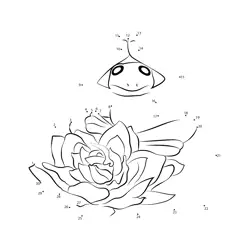Gree Frog's Floral Pose Dot to Dot Worksheet