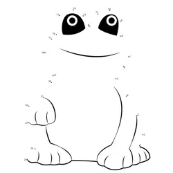Cute Frog Shape Game Dot to Dot Worksheet