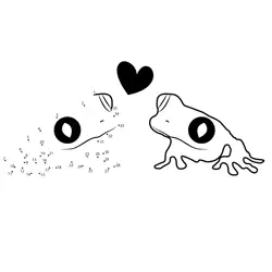 Sweet Frogs With Heart Dot to Dot Worksheet