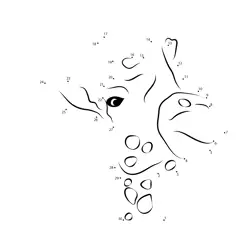 Amusing Giraffe Figure Game Dot to Dot Worksheet