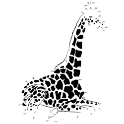 Seated Giraffe Sequence Game Dot to Dot Worksheet