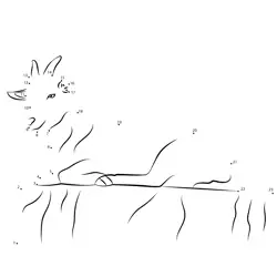 Goat on a Wooden Log Dot to Dot Worksheet