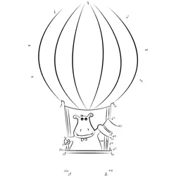 Hippo's Balloon Adventure Dot to Dot Worksheet