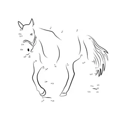 Haflinger Horse Numeric Sequence Dot to Dot Worksheet