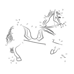 Numeric Horse Shape Dot to Dot Worksheet