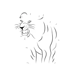 Fierce Lion Roaring Dot to Dot Worksheet