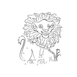 Young Lion Sequence Challenge Dot to Dot Worksheet