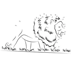 Majestic Lion Creation Dot to Dot Worksheet