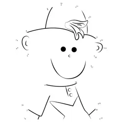 Happy Cartoon Figure Game Dot to Dot Worksheet