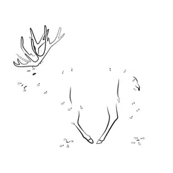 Walking majestic antler beast Dot to Dot Worksheet