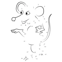 Happy Mouse with Cheese Dot to Dot Worksheet