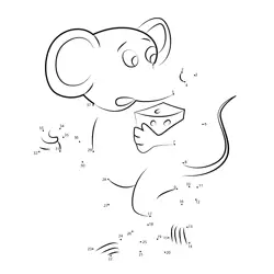 Mouse Finds Tasty Cheese Dot to Dot Worksheet