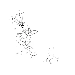 Happy Bunny with Carrot Challenge Dot to Dot Worksheet