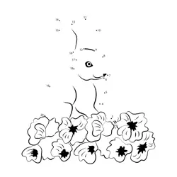 Bunny Among Blossoms Game Dot to Dot Worksheet
