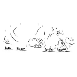 Peaceful Rhino Resting Dot to Dot Worksheet