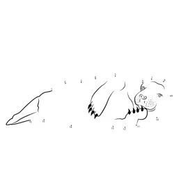 Coastal mammal by ocean Dot to Dot Worksheet