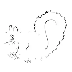 Gray Squirrel on Log Fun Dot to Dot Worksheet