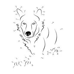 Wild Wolf Gaze Dot to Dot Worksheet