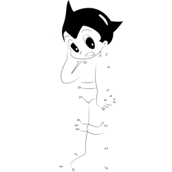Astro Boy Think Dot to Dot Worksheet