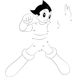 Fight Astro Boy Dot to Dot Worksheet
