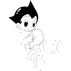 Little Astro Boy Dot to Dot Worksheet