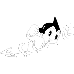 Look Astro Boy Dot to Dot Worksheet