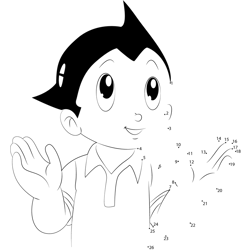 Simpal Astro Boy Dot to Dot Worksheet