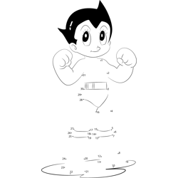 Strong Astro Boy Dot to Dot Worksheet