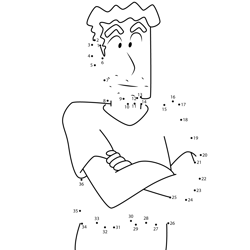 Hiroshi Nohara Arms Folded Crayon Shin chan Dot to Dot Worksheet