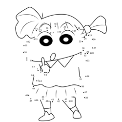 Nene Sakurada Crayon Shin chan Dot to Dot Worksheet