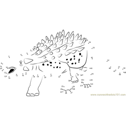 Ankylozaur Ankylosaurus Dot to Dot Worksheet