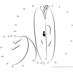 Sliced Green Apple Dot to Dot Worksheet