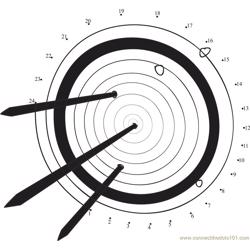 Archer Target Board Dot to Dot Worksheet