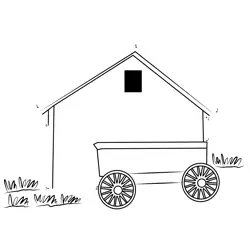 Rustic Barn with Wagon Dot to Dot Worksheet