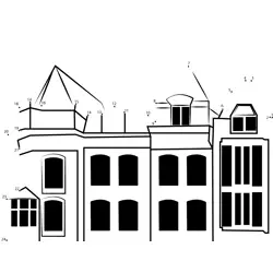 Amsterdam Cityscape Structures Dot to Dot Worksheet