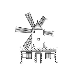 Traditional Mill Building Dot to Dot Worksheet