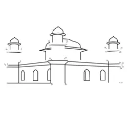 Historic Agra Building Sketch Dot to Dot Worksheet
