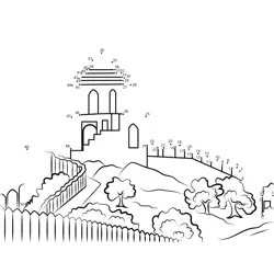 Historic Amer Fort Landscape Dot to Dot Worksheet