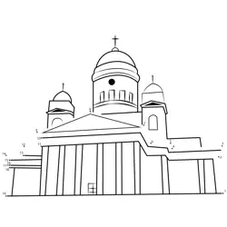 Helsinki Cathedral Architectural Study Dot to Dot Worksheet
